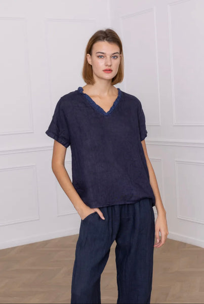 Basic Linen Top- Italian