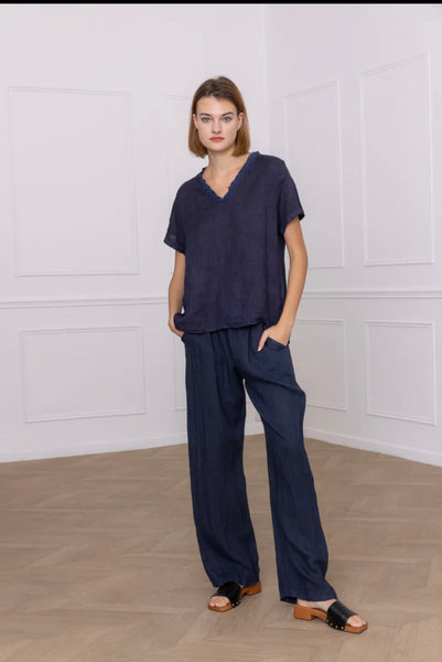 Basic Linen Top- Italian
