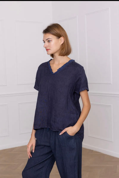 Basic Linen Top- Italian