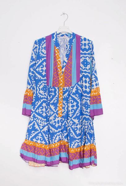 Long Sleeve Print Dress - Italian