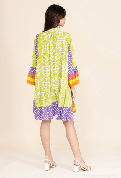 Long Sleeve Print Dress - Italian