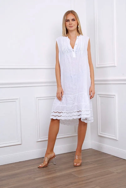 Sleeveless Linen Dress - Italian