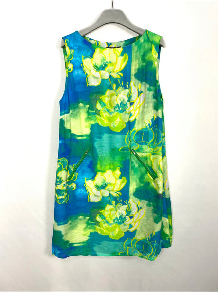 Linen Mixed Print Dress
