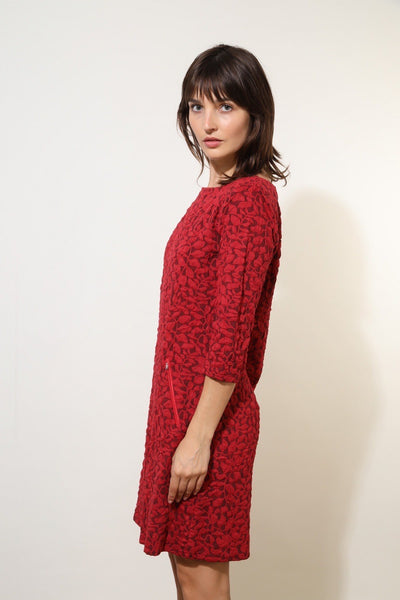 3/4 Sleeve Leaf Print Dress