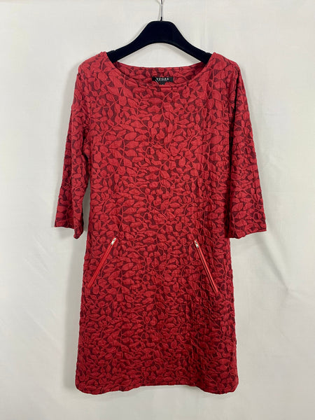 3/4 Sleeve Leaf Print Dress