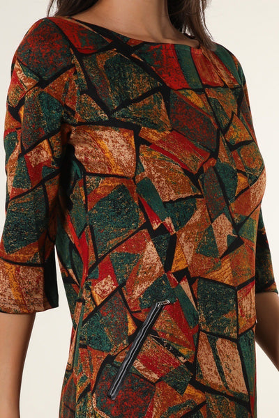 Cotton Mixed Print Dress