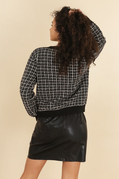 Plaid Sweater Cardigan