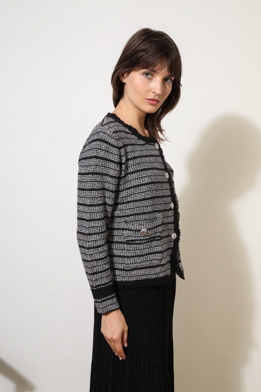Tweed Sweater Cardigan