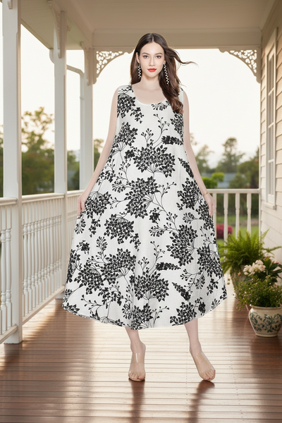 Sleeveless Print Dress