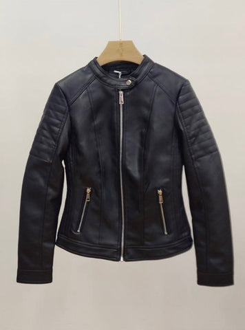 Faux-Leather Biker Jacket