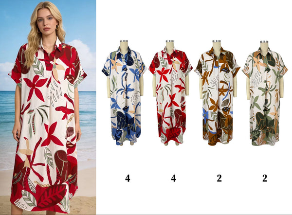 Short Sleeve Print Dress