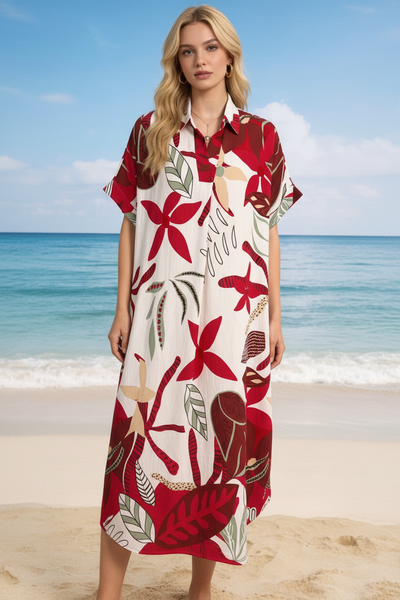 Short Sleeve Print Dress