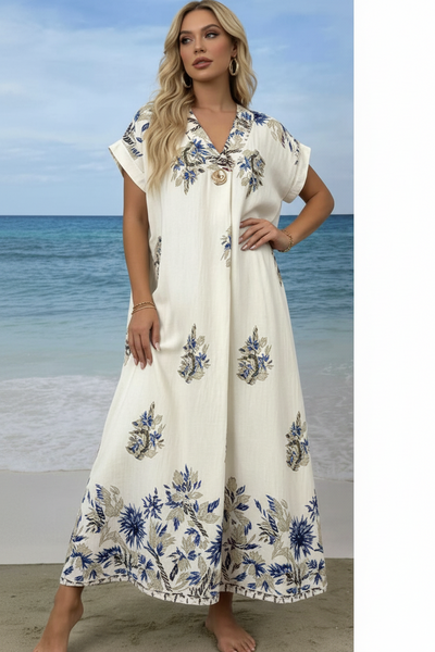 Short Sleeve Print Dress