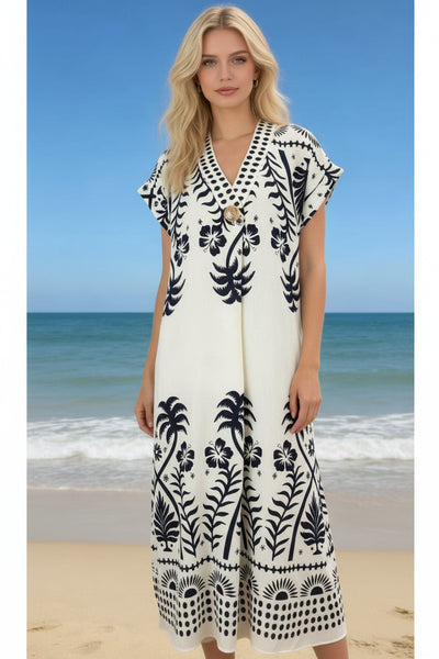 Short Sleeve Print Dress
