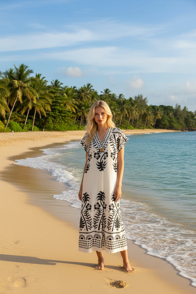 Short Sleeve Print Dress