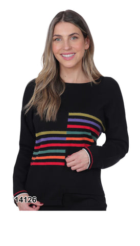 Long Sleeve Printed Sweater