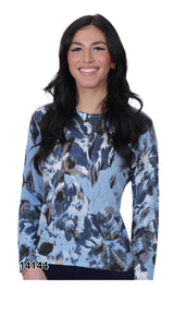 Long Sleeve Print Light Sweater