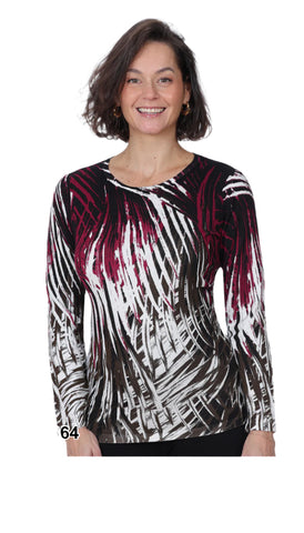 Long Sleeve Print Light Sweater