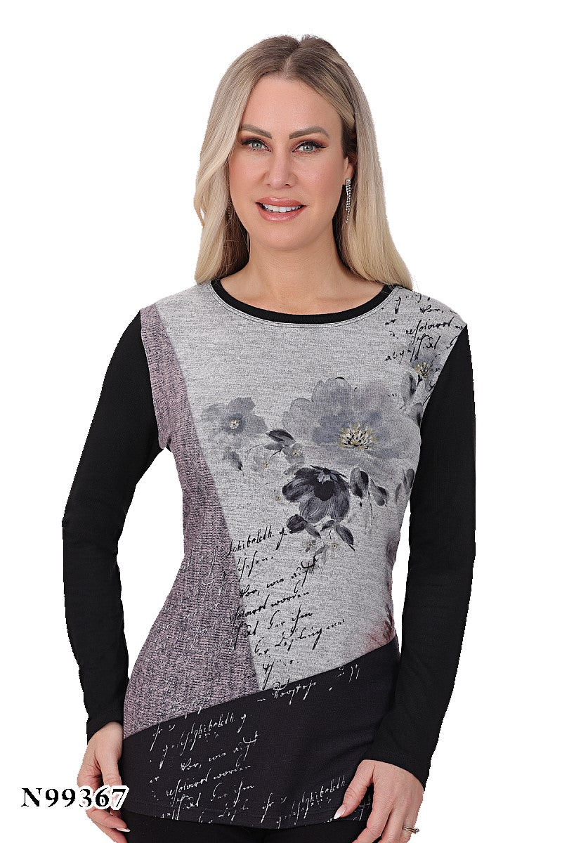 Long Sleeve Print Top