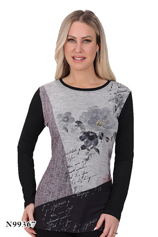 Long Sleeve Print Top
