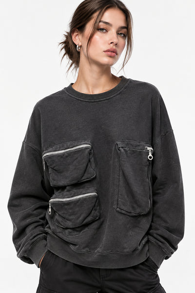 Zipper Detail Sweatshirt