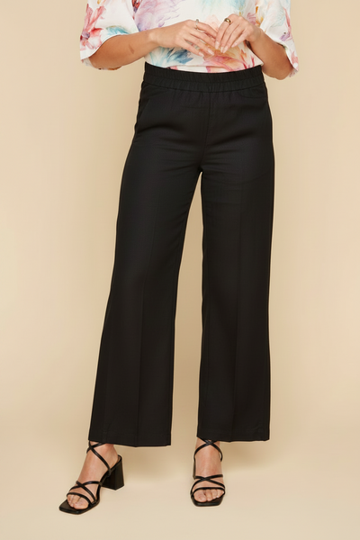 Linen Pull-On Wide Leg Pants