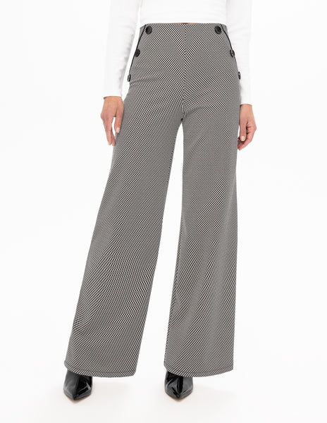 Pull-On Wide Leg Geo Print Pants