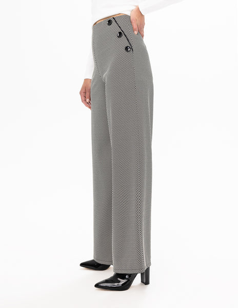 Pull-On Wide Leg Geo Print Pants