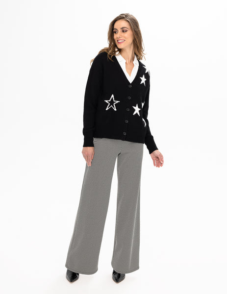 Pull-On Wide Leg Geo Print Pants