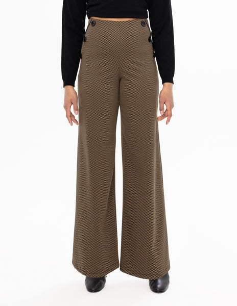 Pull-On Wide Leg Geo Print Pants