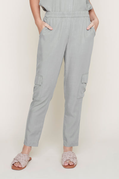 Tencel Pull-On Slim Cargo Pants