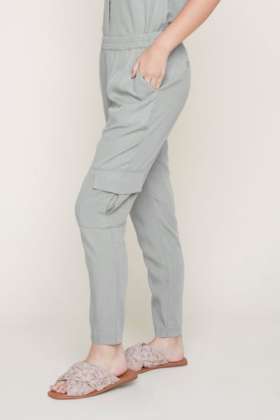 Tencel Pull-On Slim Cargo Pants