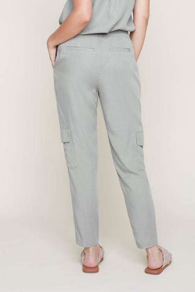 Tencel Pull-On Slim Cargo Pants