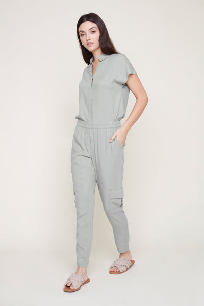 Tencel Pull-On Slim Cargo Pants