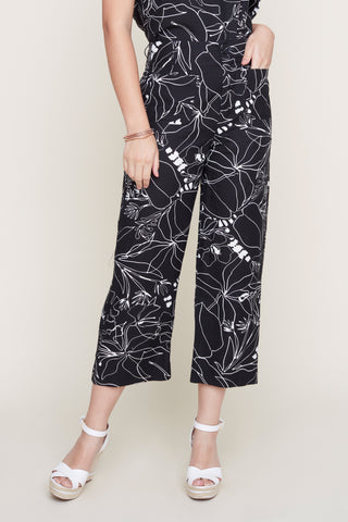 Linen Pull-On Print Culottes