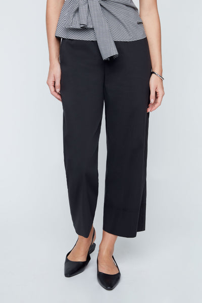 Wide Leg Cotton Mix Pants