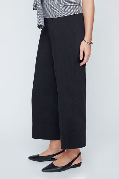 Wide Leg Cotton Mix Pants