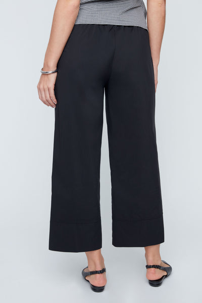 Wide Leg Cotton Mix Pants