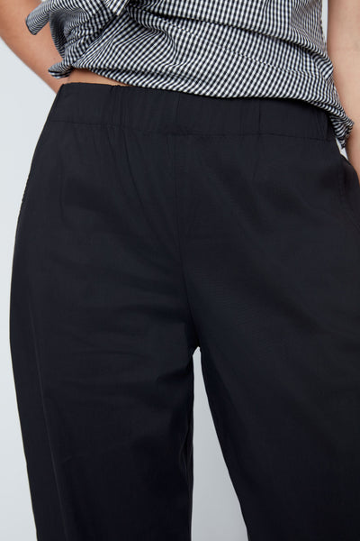 Wide Leg Cotton Mix Pants