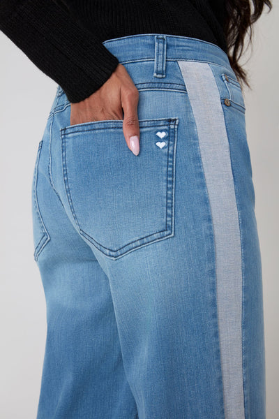 Cropped Wide Leg Denim Pants