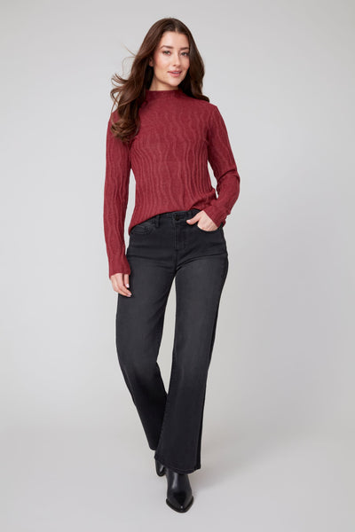 Cropped Wide Leg Denim Pants