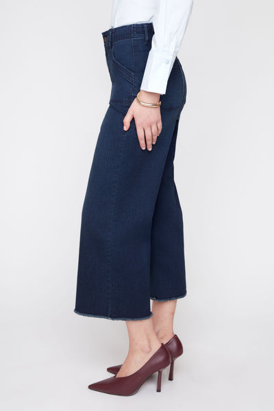 Cropped Wide Leg Denim Pants