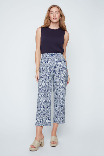 Crop Straight Leg Print Pants