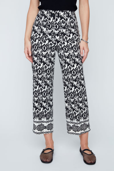 Crop Straight Leg Print Pants