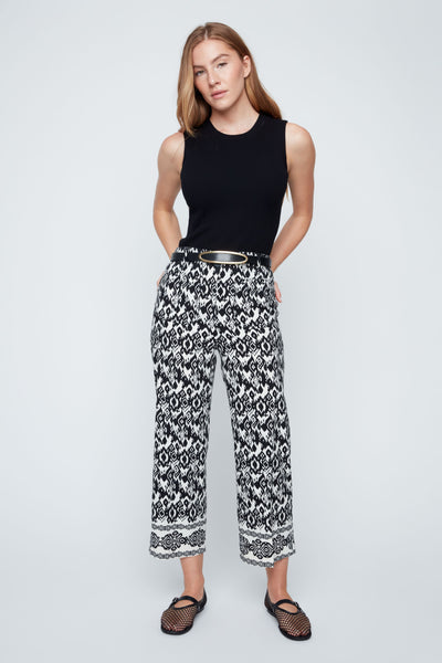 Crop Straight Leg Print Pants