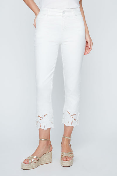 Crop Eyelet Embroidery Bottom Pants