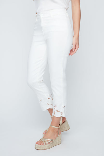 Crop Eyelet Embroidery Bottom Pants