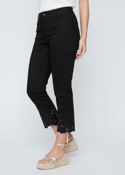 Crop Eyelet Embroidery Bottom Pants