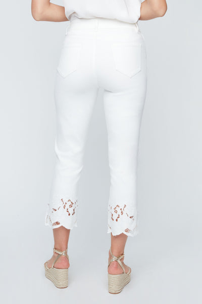 Crop Eyelet Embroidery Bottom Pants