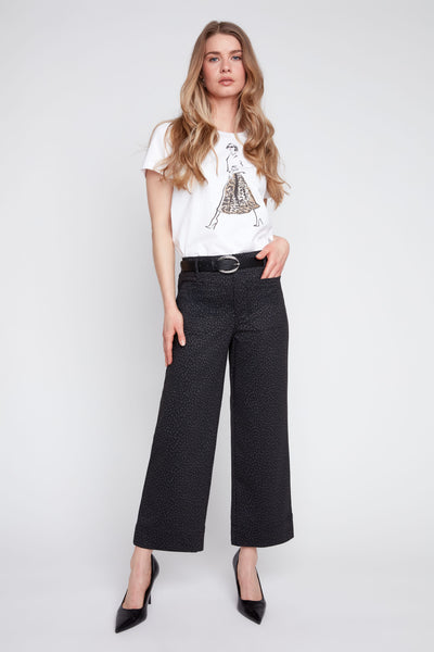 Cropped Leopard Print Pants
